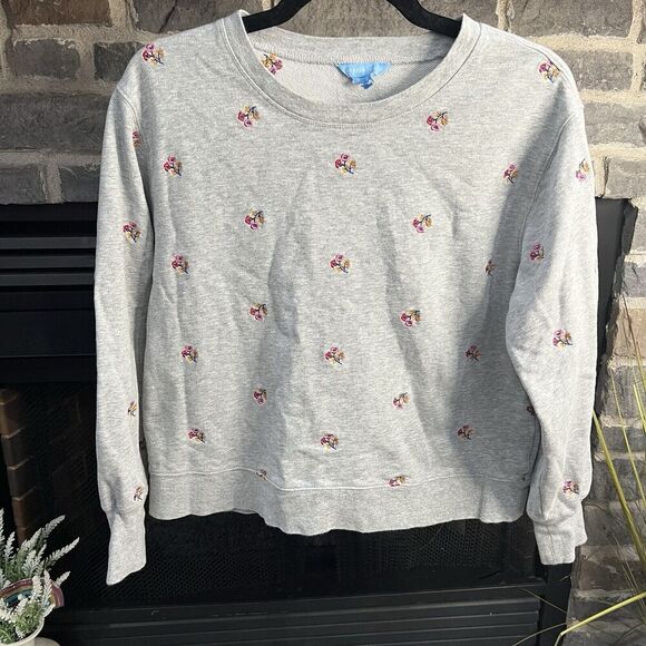 Draper James Women’s Embroidered Floral Sweatshirt Size Small - Picture 1 of 4